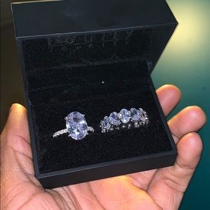 3ct Oval Cut Solitaire Wedding Ring Set! GORGEOUS!